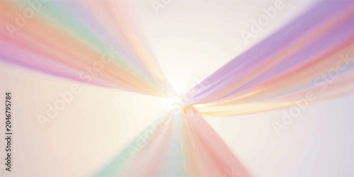Valokuva Abstract pastel rainbow light rays on white background with abstract background
