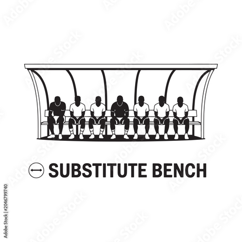 Valokuva substitute bench line art players team sports