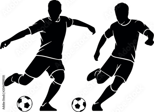Obraz na plátne Two soccer players contesting for the ball on field