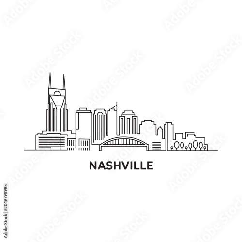 nashville skyline line art cityscape architecture buildings