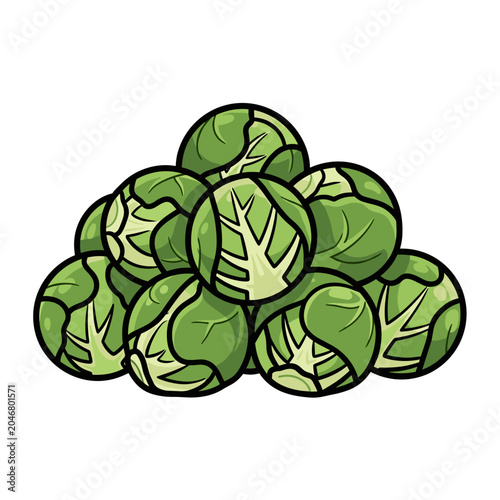 Large Green Mound of Raw Brussels Sprouts