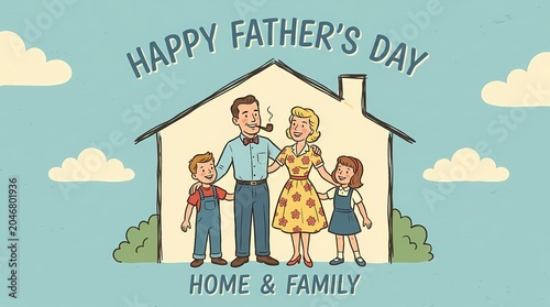Family celebrates Father's Day at their home