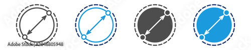 Slika na platnu diameter icon set multiple style