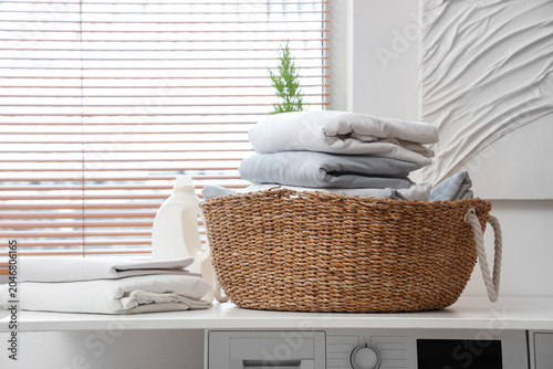 Wicker basket with clean be...