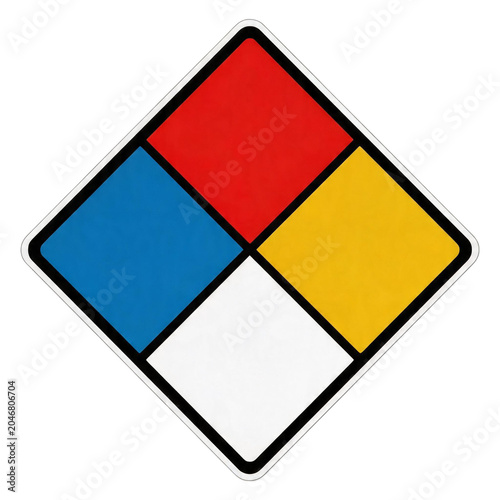 Blank Hazard Diamond Sign for Hazardous Materials and Fire Safety Identification