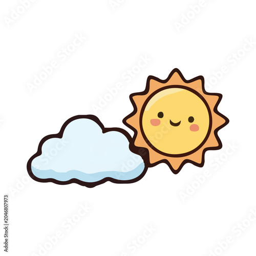 sun cloud vector illustration design