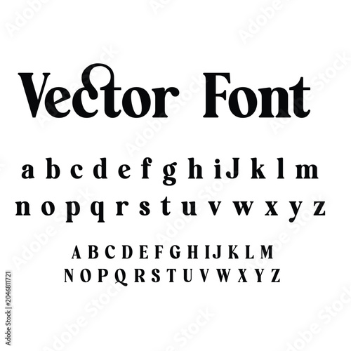 Elegant Retro Alphabet and Typography Vector
