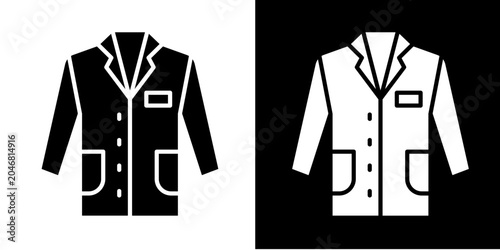 Lab Coat  Icon Set White Glyph Style Collection