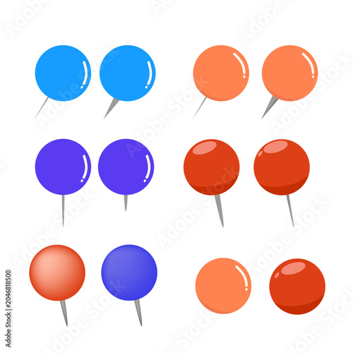 Simple push pin vector illustration for office and reminder design