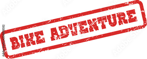 Fotografi Red Grunge Rubber Stamp Highlighting Bike Adventure Theme for Outdoor Exploratio