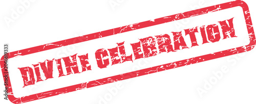 Quadro em tela Red grunge stamp impression marking a significant divine celebration or joyous r