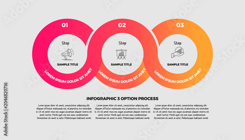 Obraz na płótnie Circle infographic step 3 option for business presentation visuals and business reports