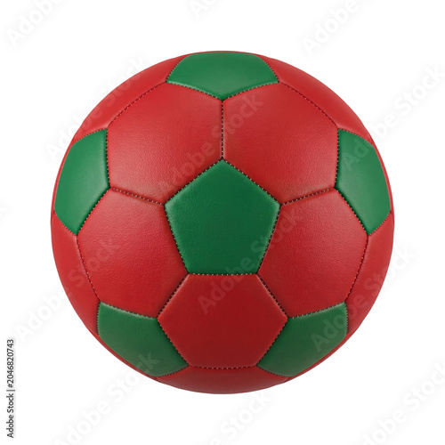 Football soccer ball with flag colors isolated object