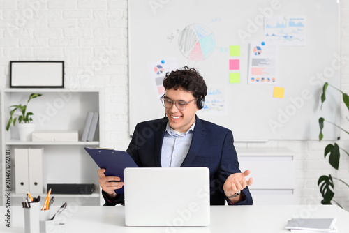 Young male online business ...