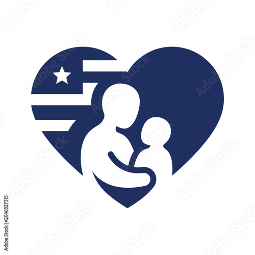 Tableau sur toile Mother and child love symbol icon.