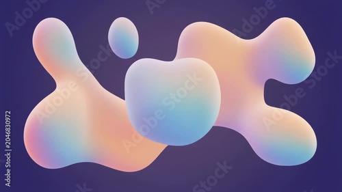 Abstract 3D Liquid Morphing Shapes in Pastel Colors