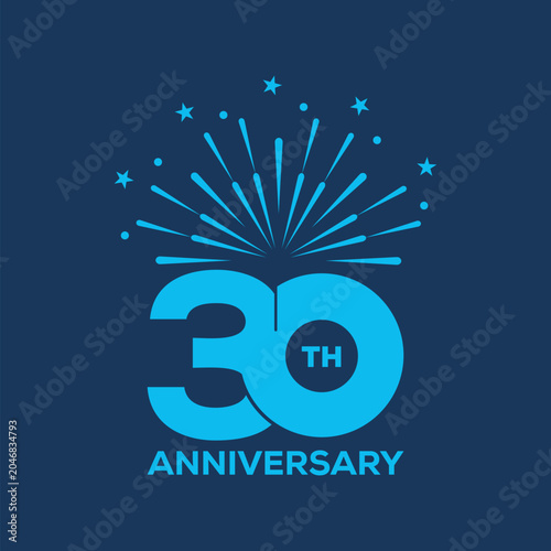 30 years anniversary logo design for event, invitation, greeting, corporation, web.