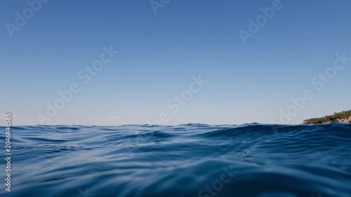 Summer ocean scene captured while floating in the sea