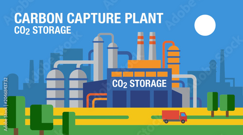 Foto Carbon Capture Technology Plant in Industrial Zone