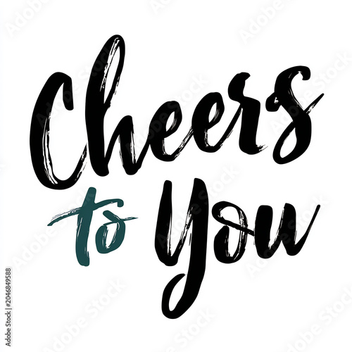 Hand-lettered cheers to you typography