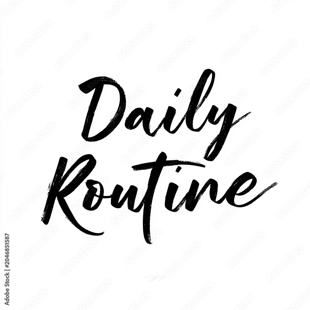 Naklejka premium Hand-lettered daily routine text