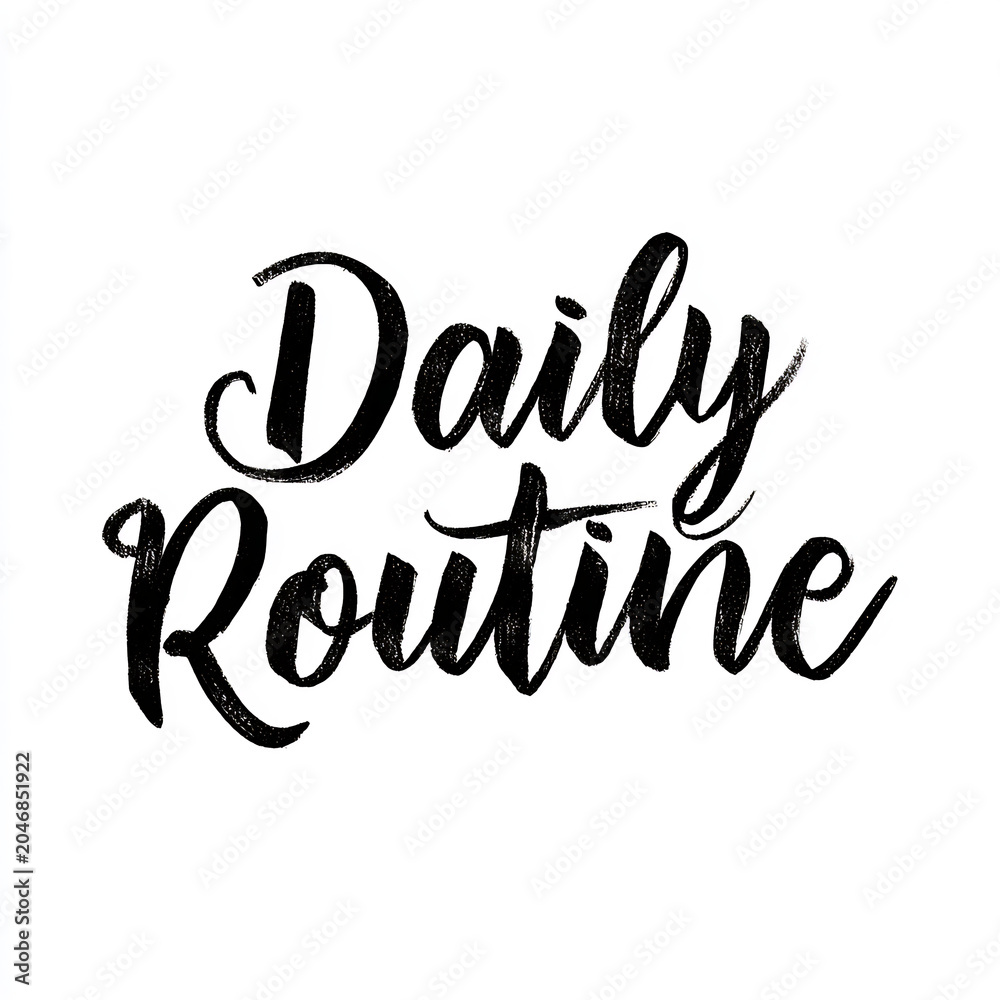 Obraz premium Daily Routine Hand Lettered Quote
