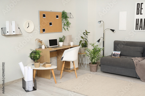 Interior of office with wor...