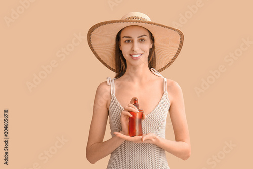 Beautiful young woman with ...