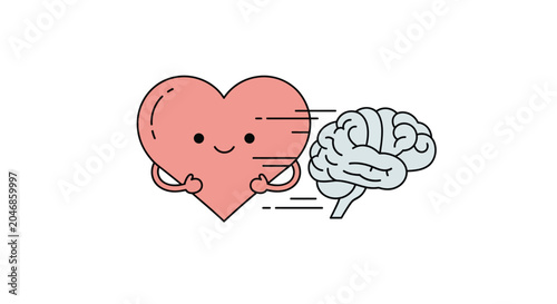 Pink heart character peeking with thumb up on white background