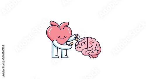 Pink heart character with arms embracing on transparent background
