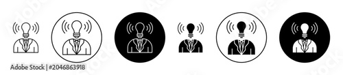 Brand awareness icon. Editable stroke and filled. Pixel perfect