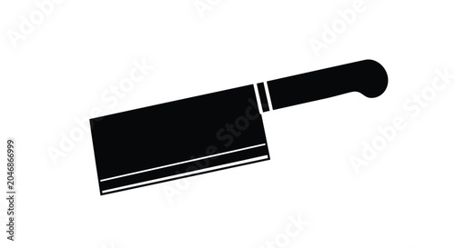 Bild auf Leinwand Cleaver Knife Silhouette On White Background kitchen