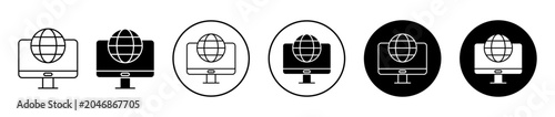 Foto Domain icon. Editable stroke and filled. Pixel perfect