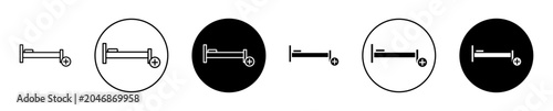 Photos Hospital bed icon. Editable stroke and filled. Pixel perfect