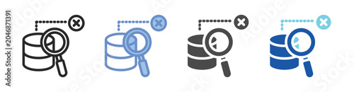 Foto Data Mismatch Icon Set With Multiple Styles Vector Illustration