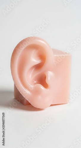 Close up of a pink rose bud before blooming.