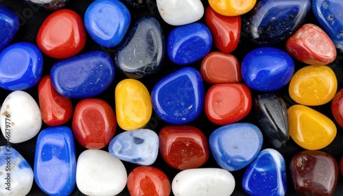 Colorful Polished Stones - A Vibrant Collection of Smooth Gems.
