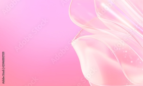 Elegant Pink Abstract Background with Translucent Flowing Silk