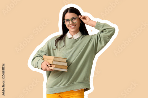 Beautiful woman with books ...