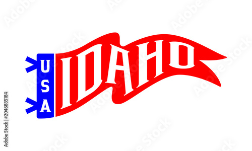 Vintage retro style Idaho USA pennant flag vector graphic design isolated on white background.