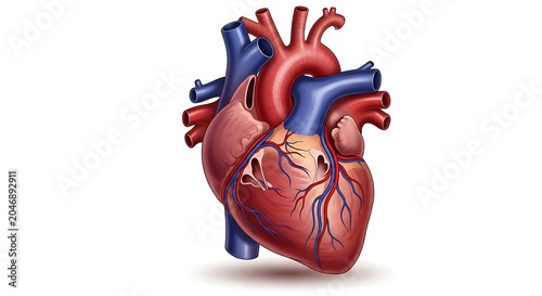 Red heart with wings and arrow symbol of love.