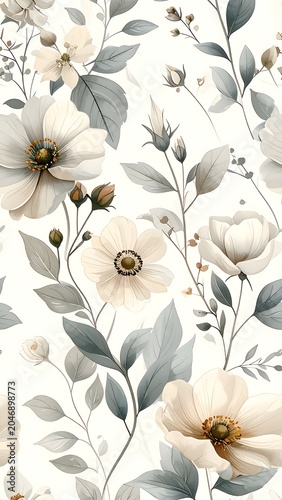 seamless pattern with lilies