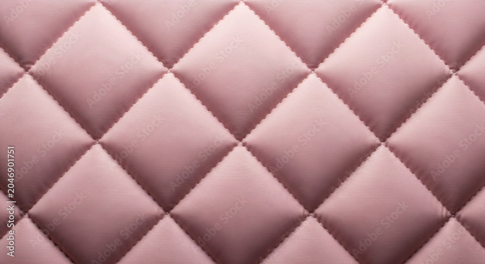 Fototapeta premium Elegant pink quilted fabric background with soft lighting and textured diamond pattern suitable for luxury home decor and fashion design projects