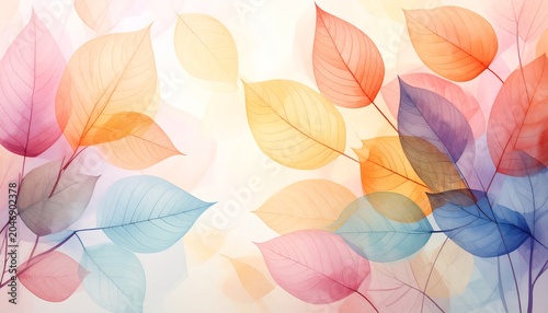 Colorful Abstract Leaf Pattern.