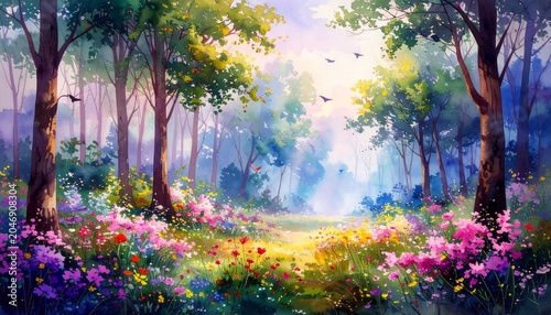 Colorful Wildflower Forest.