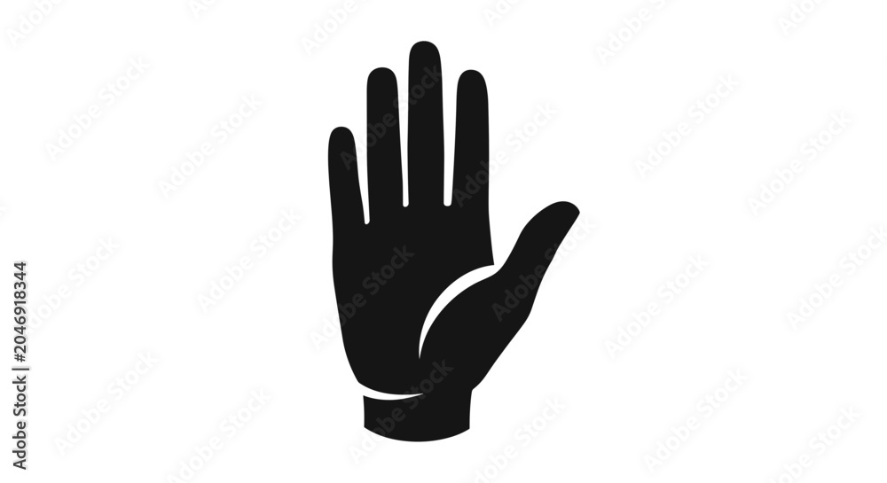 Obraz premium Black Hand Stop Gesture Icon 1.