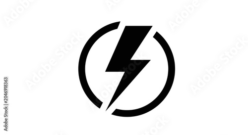 Black Lightning Bolt Icon 2.
