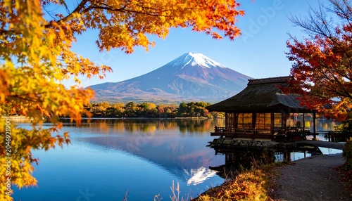 Mount Fuji in Autumn Season.