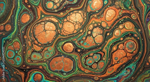 Beautiful Fluid acrylic pour art background () Nature Scene with Vibrant Colors and Natural Lighting