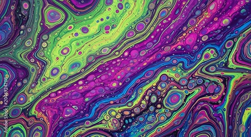 Professional Liquid cells in acrylic art () Stock Photo for Commercial Use